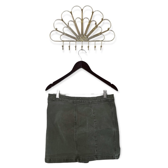 Free People Green Button Mini Skirt - Picture 2 of 5